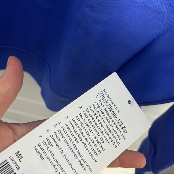 Lululemon Thick Fleece Half-Zip M/L Wild Indigo - Picture 6 of 6